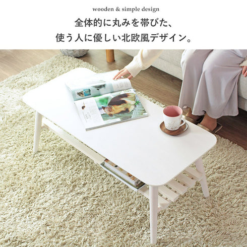 折りたたみテーブル 棚付き(W900×D400×H350)